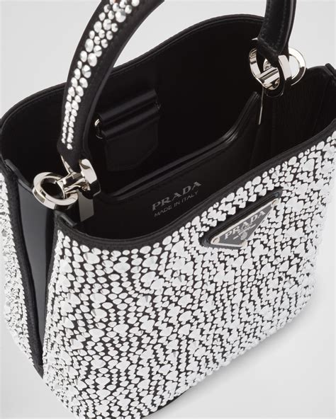 prada satin mini-bag with crystals|Prada panier satin bag.